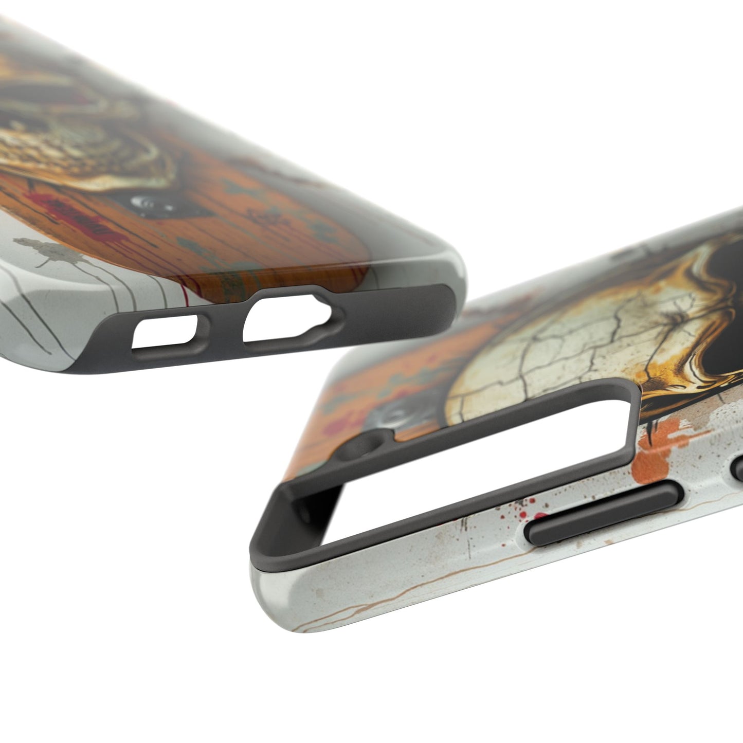 Edgy Skull Tough Phone Case - Durable Protection for Skateboard Enthusiasts