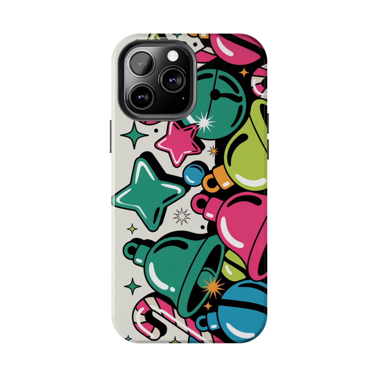 Retro 90's Colorful Bell Pattern Tough Phone Case for iPhones