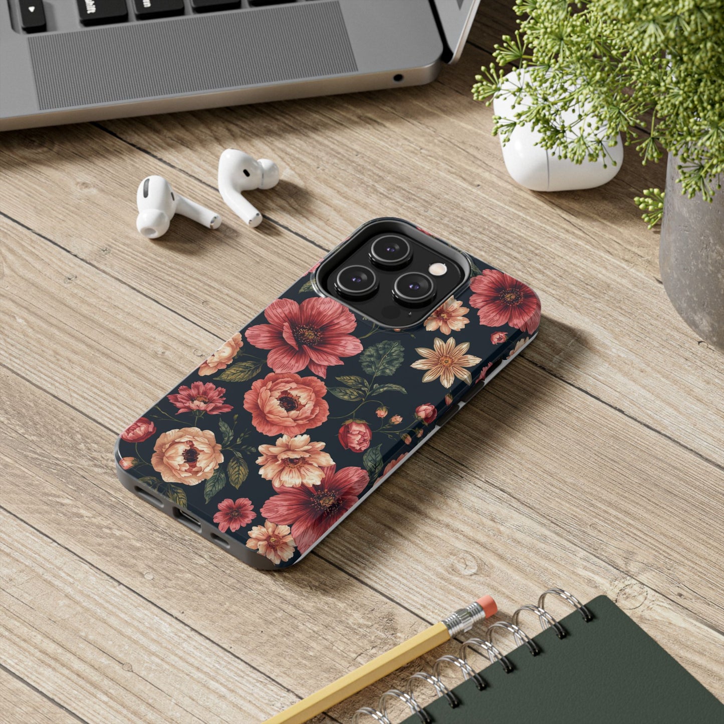 Spring Power! Floral Tough Phone Case - Durable Protection with Elegant Flower Design - for iPhone
