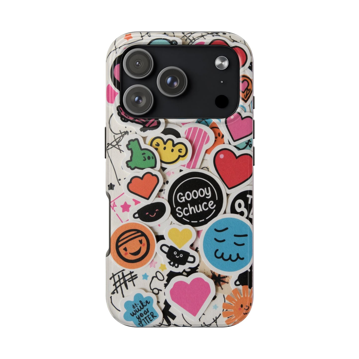 Colorful Stickers Phone Case - Fun & Trendy Tough Phone Cases
