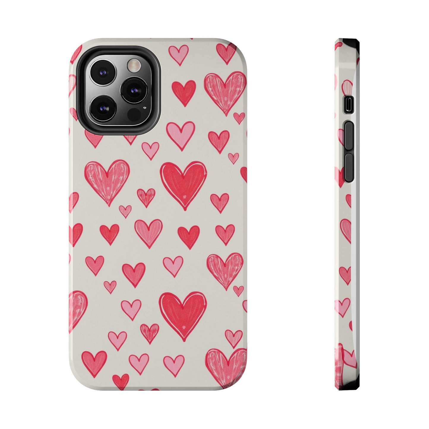 Heart Pattern Tough Phone Case - Cute and Stylish Protection