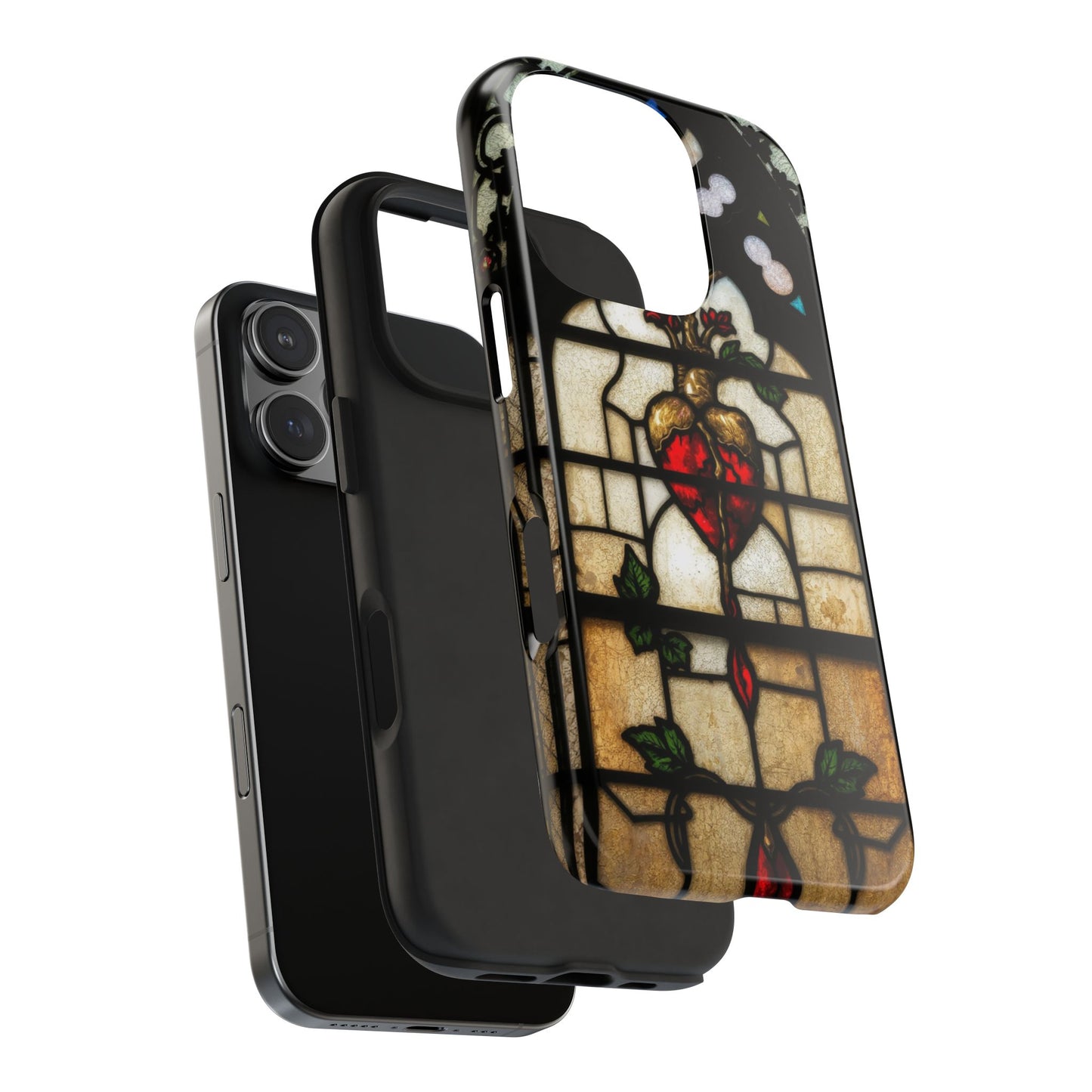 Stained Glass Heart Tough Phone Case - Unique Design for Protection & Style
