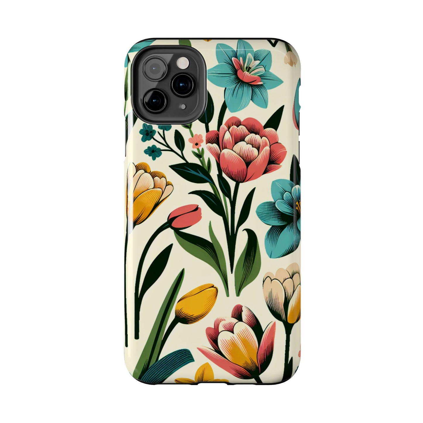 Floral Tough Phone Case - Vibrant Flower Design for Stylish Protection - for iPhone