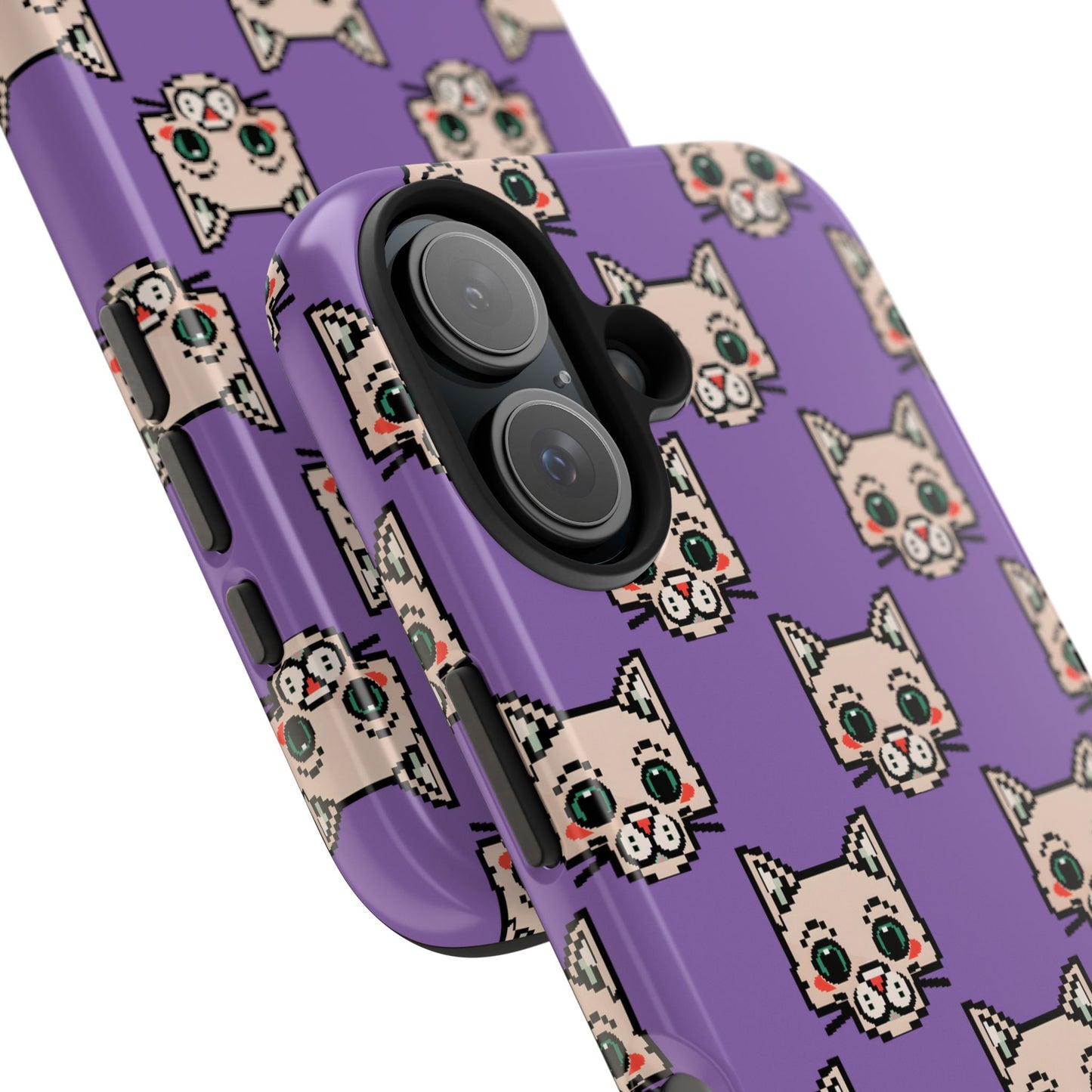 Cute Pixel Cat Tough Phone Case – Fun and Durable Protection for Cat Lovers - for iPhone