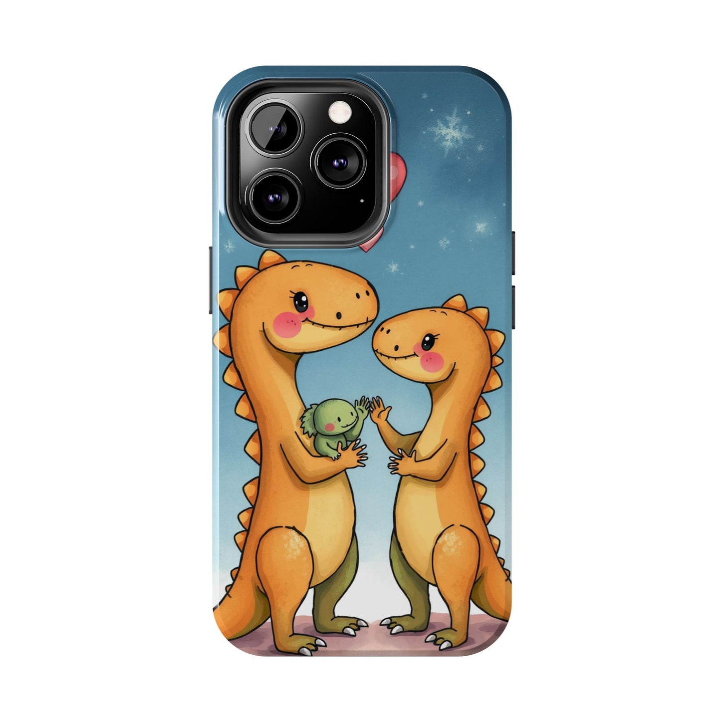 Dino Love Tough Phone Case - Cute & Durable Design for Kids & Parents