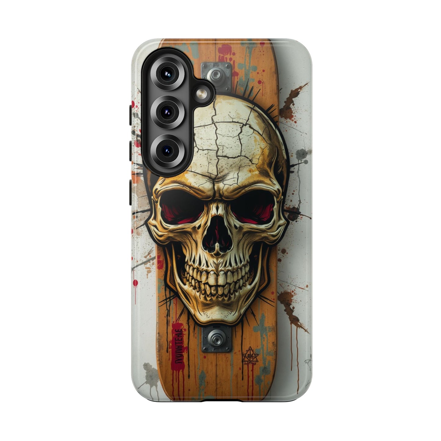 Edgy Skull Tough Phone Case - Durable Protection for Skateboard Enthusiasts