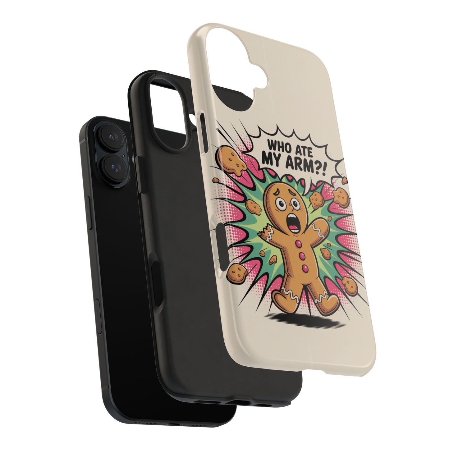 Funny Gingerbread Man Phone Case - Who Ate My Arm? Tough Protection