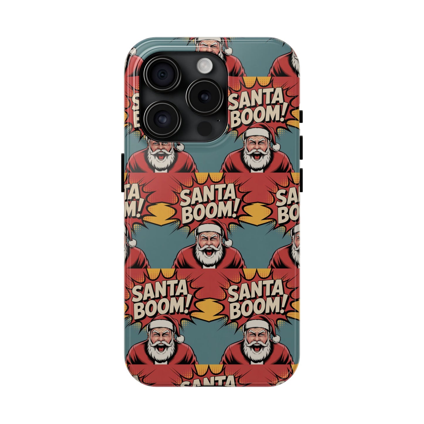 Festive Santa Boom Pattern Tough Phone Case