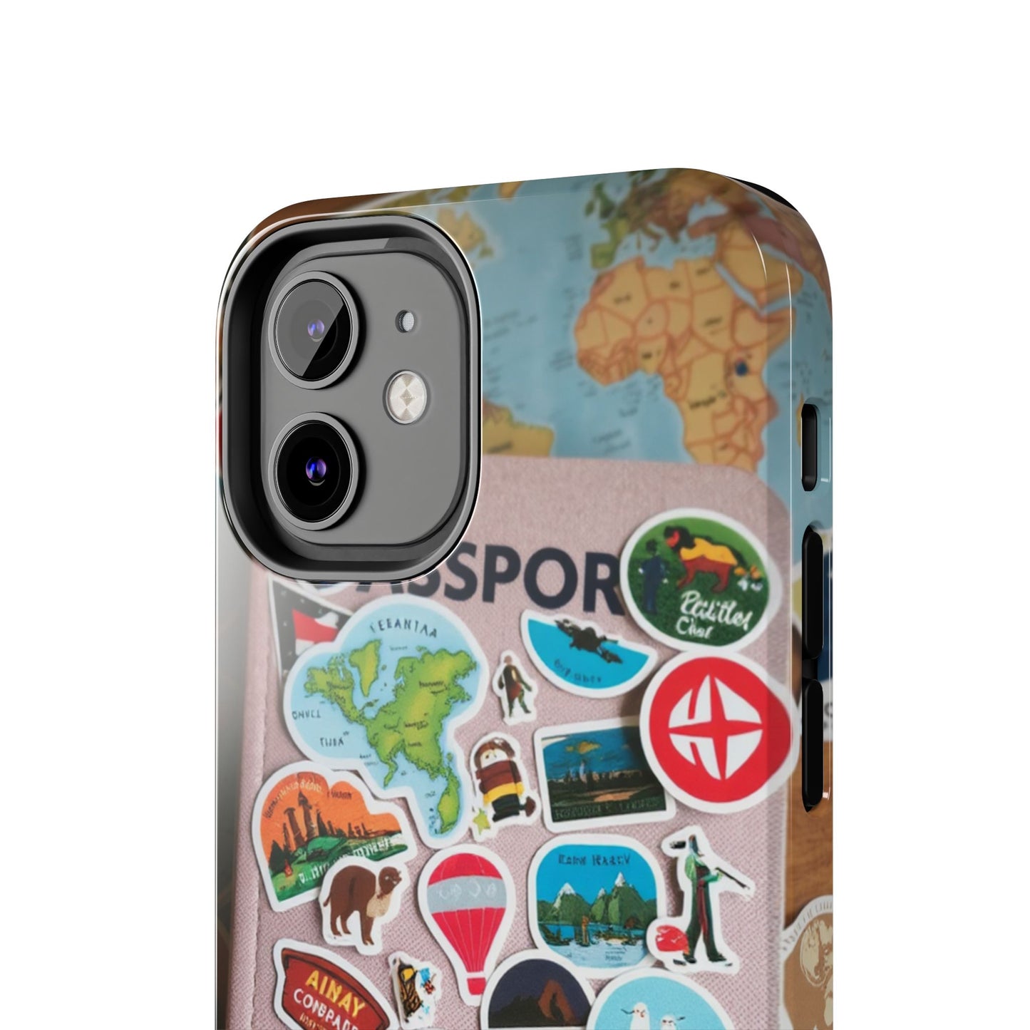 Adventure Stickers Phone Case - Tough Protection for Travel Lovers