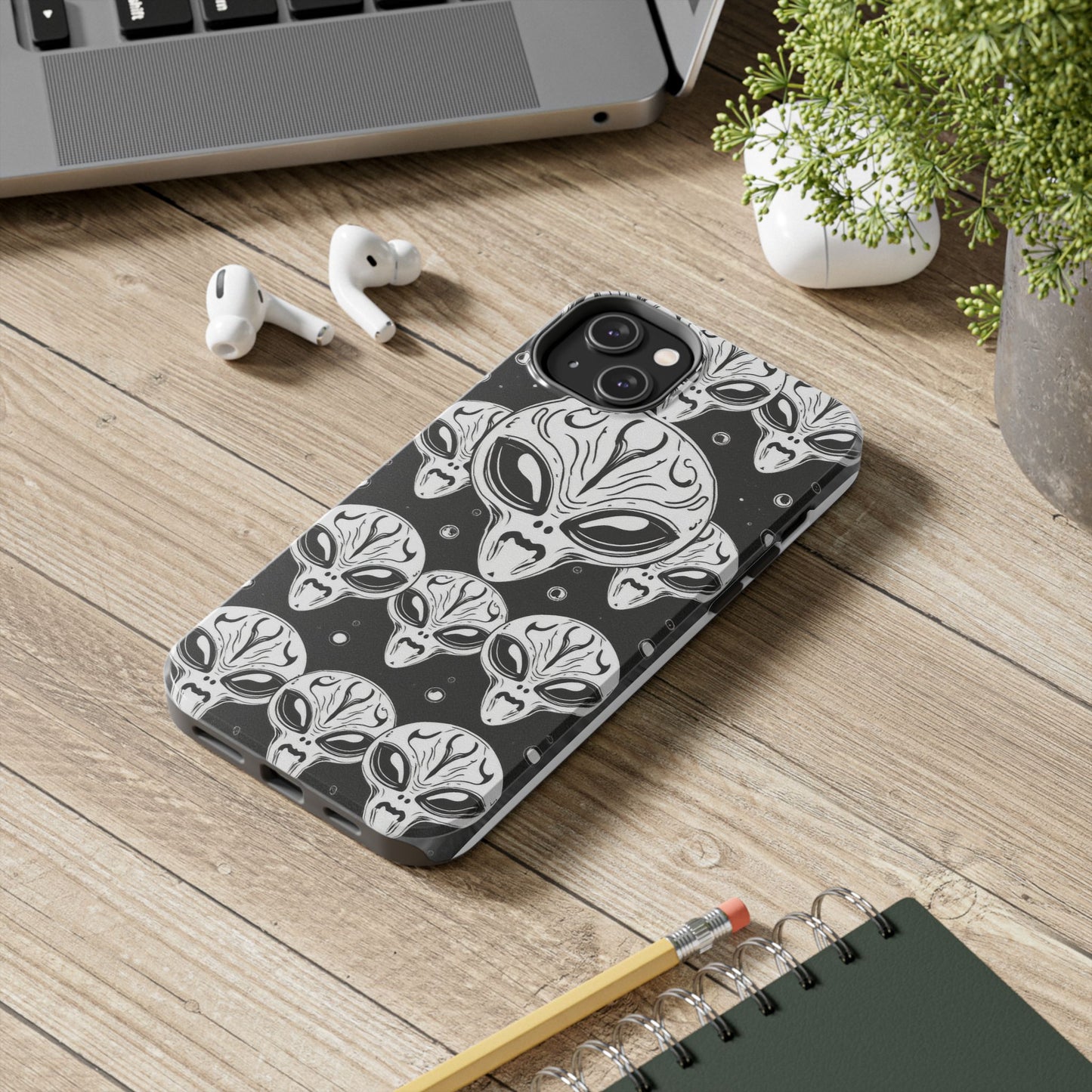 Alien Pattern Tough Phone Case - Durable Protection with Out-of-This-World Design