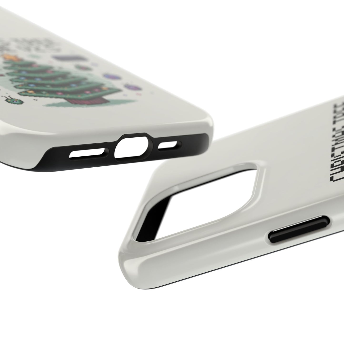 Christmas Tree Upgrade Tough iPhone Case - Pixel Art Design