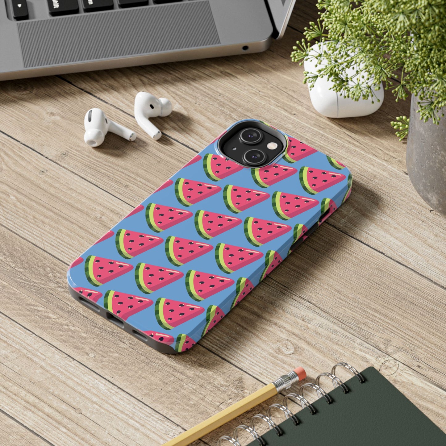 Watermelon Fun Tough Phone Case - Summer Vibes, Blue - for iPhone