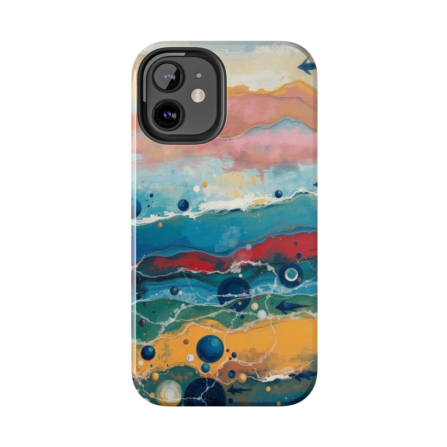 Artistic Tough Phone Case - Vibrant Waves Design for Unique Style