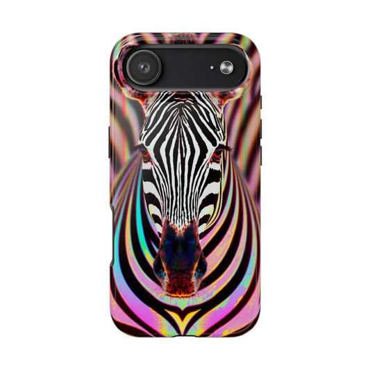 Vibrant Zebra Tough Phone Case - Unique Animal Design for Wild Spirit