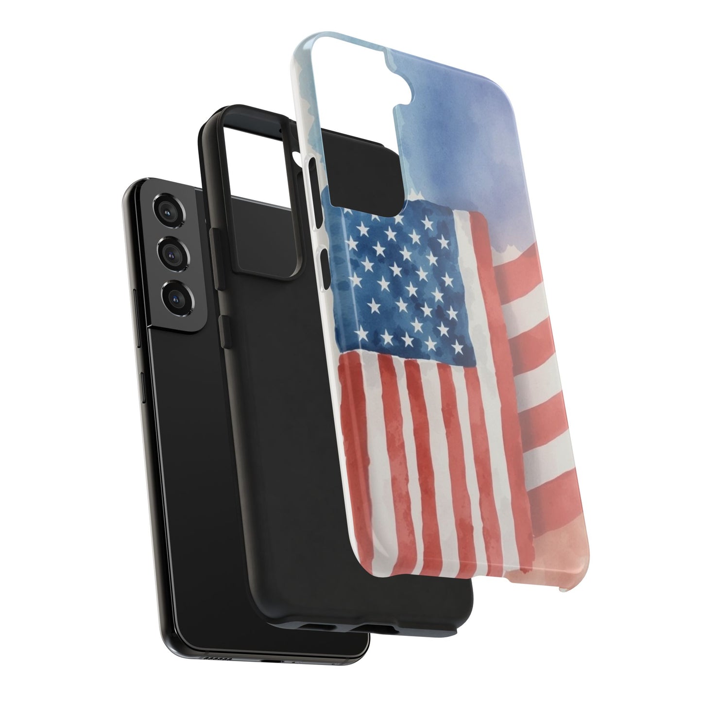 Abstract Watercolor American Flag Design - Tough Phone Case - for iPhone