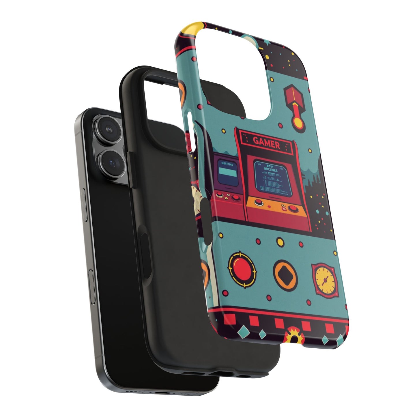 Retro Gamer Tough Phone Case - Vibrant Arcade Design for Gaming Enthusiasts - for iPhone