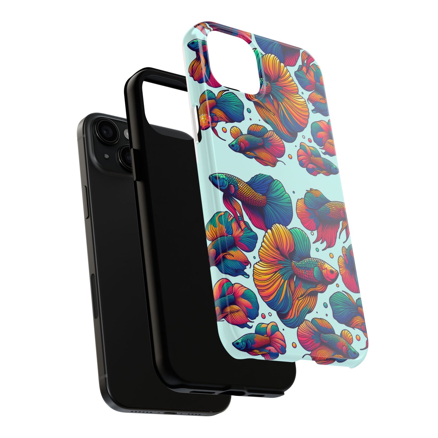 Colorful Fish Pattern Tough Phone Case - Aquatic Lovers - for iPhone
