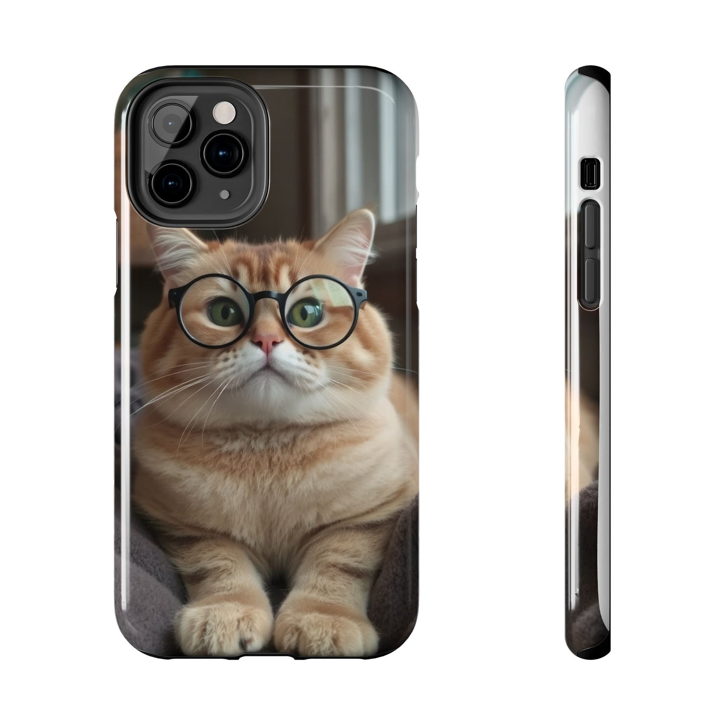 Cute Cat Glasses Tough Phone Case - Fun & Stylish Protection for Cat Lovers