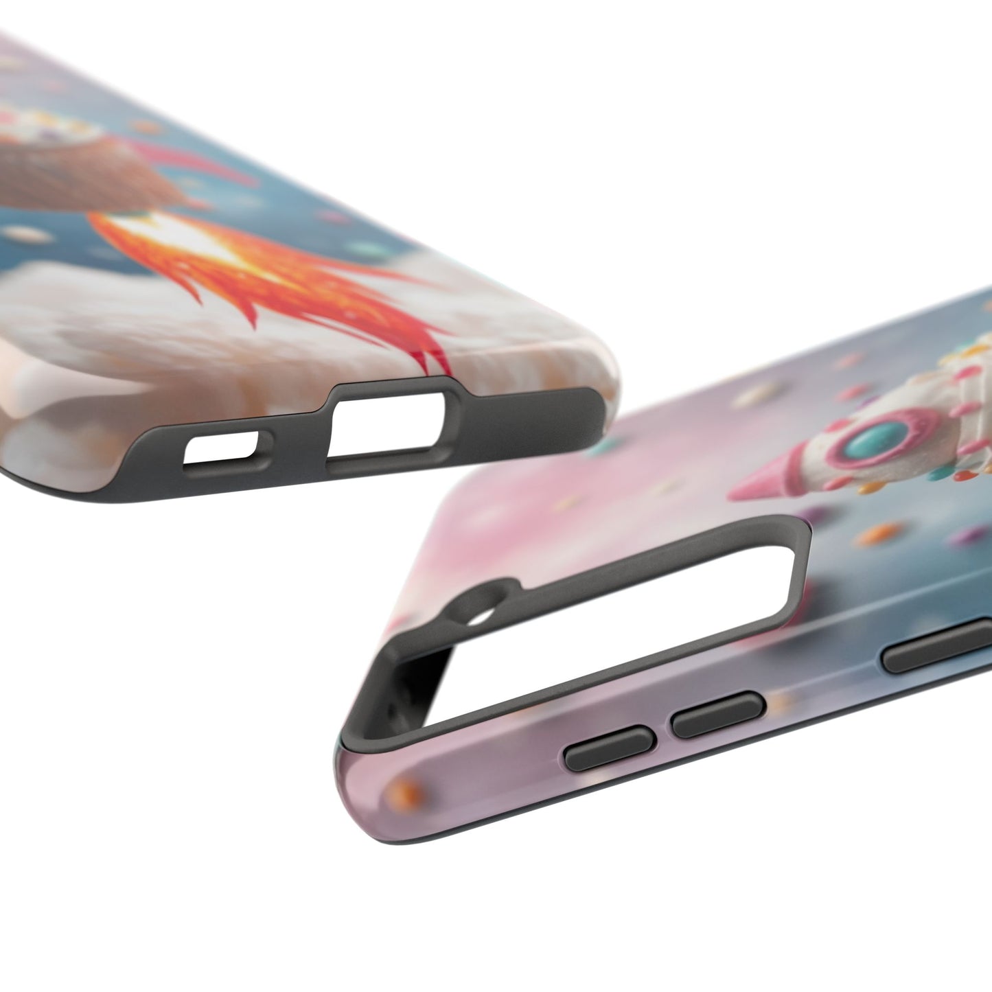 Whimsical Rocket Cupcake Phone Case - Fun Protective Case for Kids and Teens