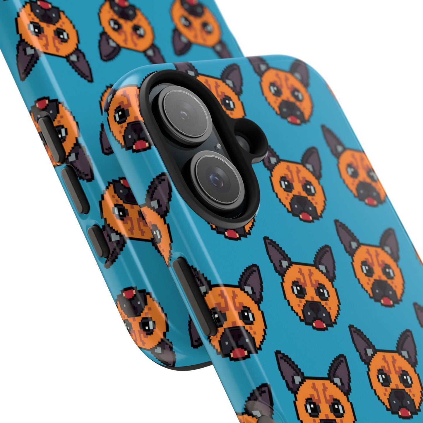 Cute Orange Dog Pixel Art Pattern Tough Phone Case - Fun & Durable Protection - for iPhone