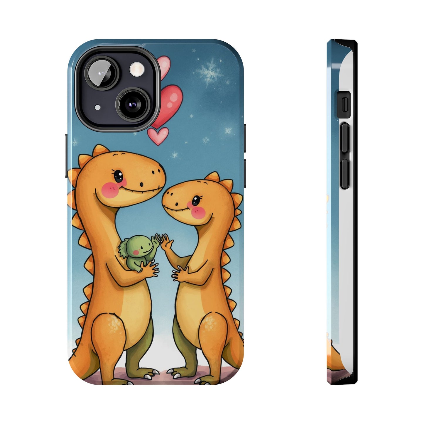Dino Love Tough Phone Case - Cute & Durable Design for Kids & Parents