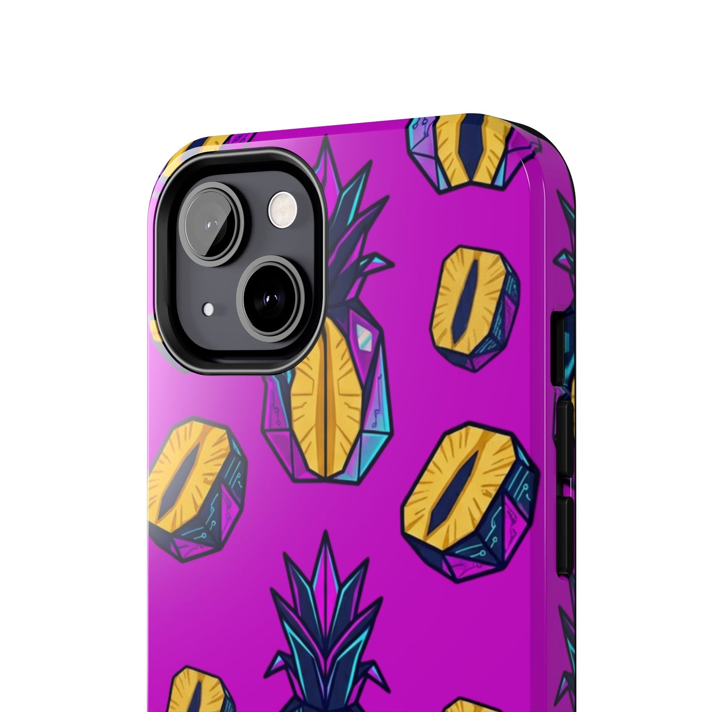 Cyberpunk Origami Pineapple iPhone Case