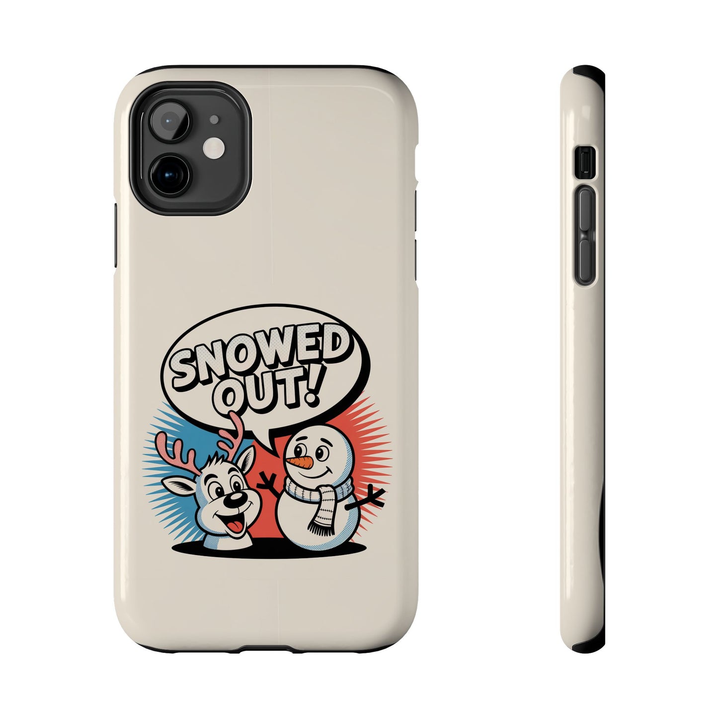 Snowman & Reindeer Tough Phone Case - Snowed Out Holiday Design