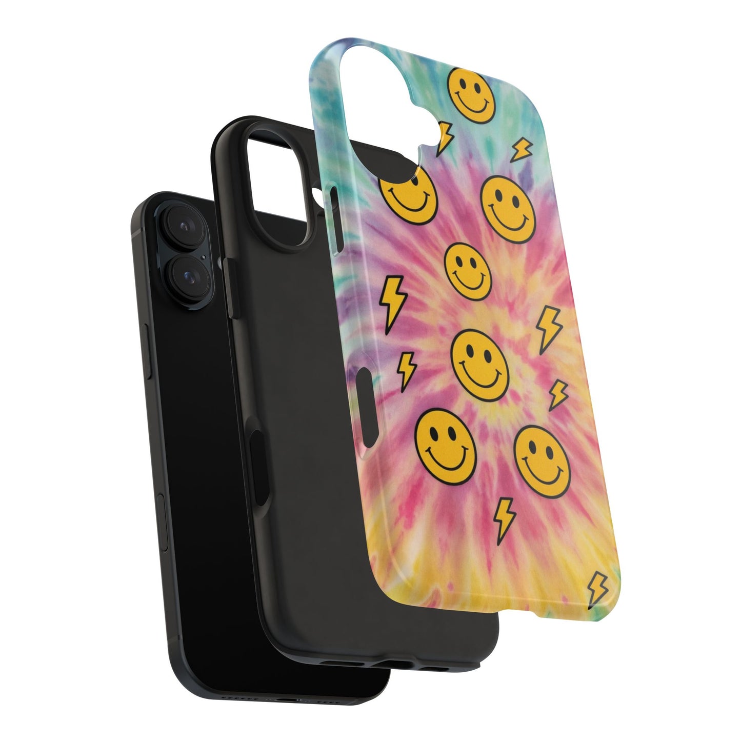 Colorful Smiley Lightning Tough Phone Case - Fun & Durable