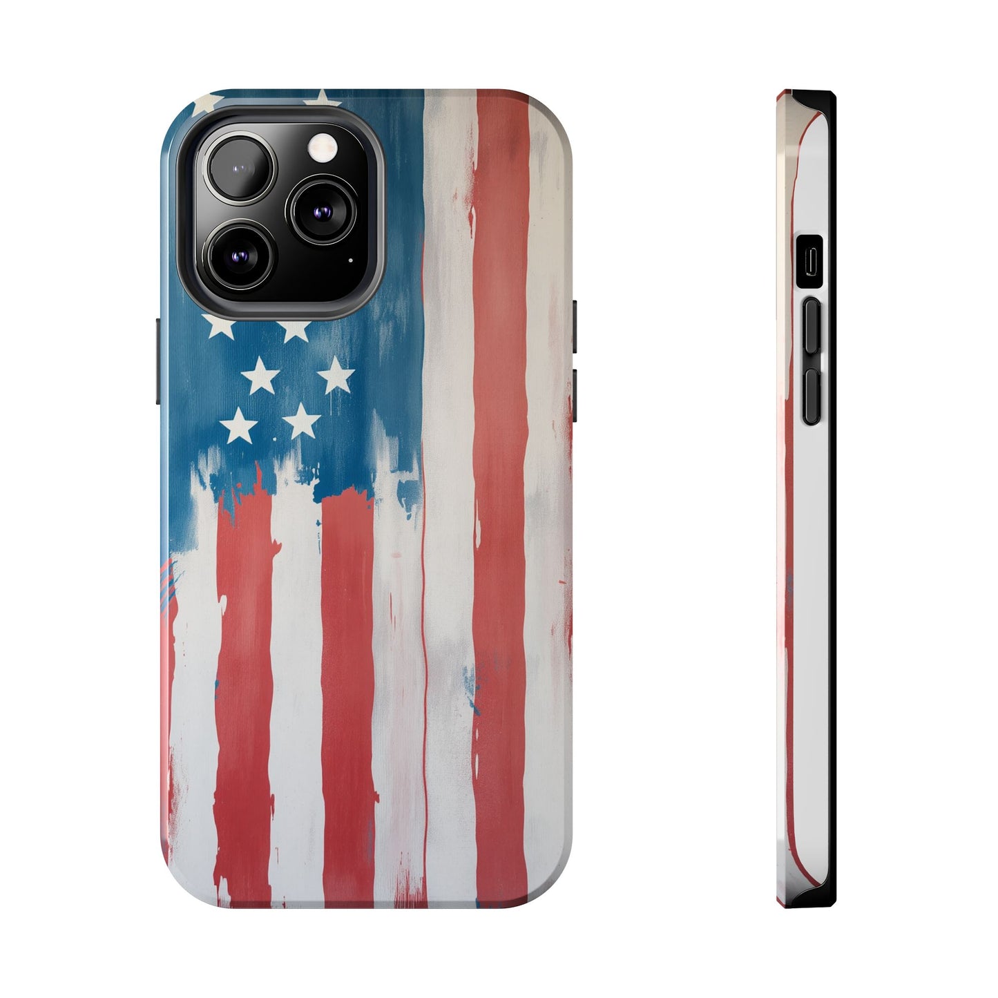 Patriotic Tough Phone Cases - Abstract USA Flag Design for Durable Protection - for iPhone