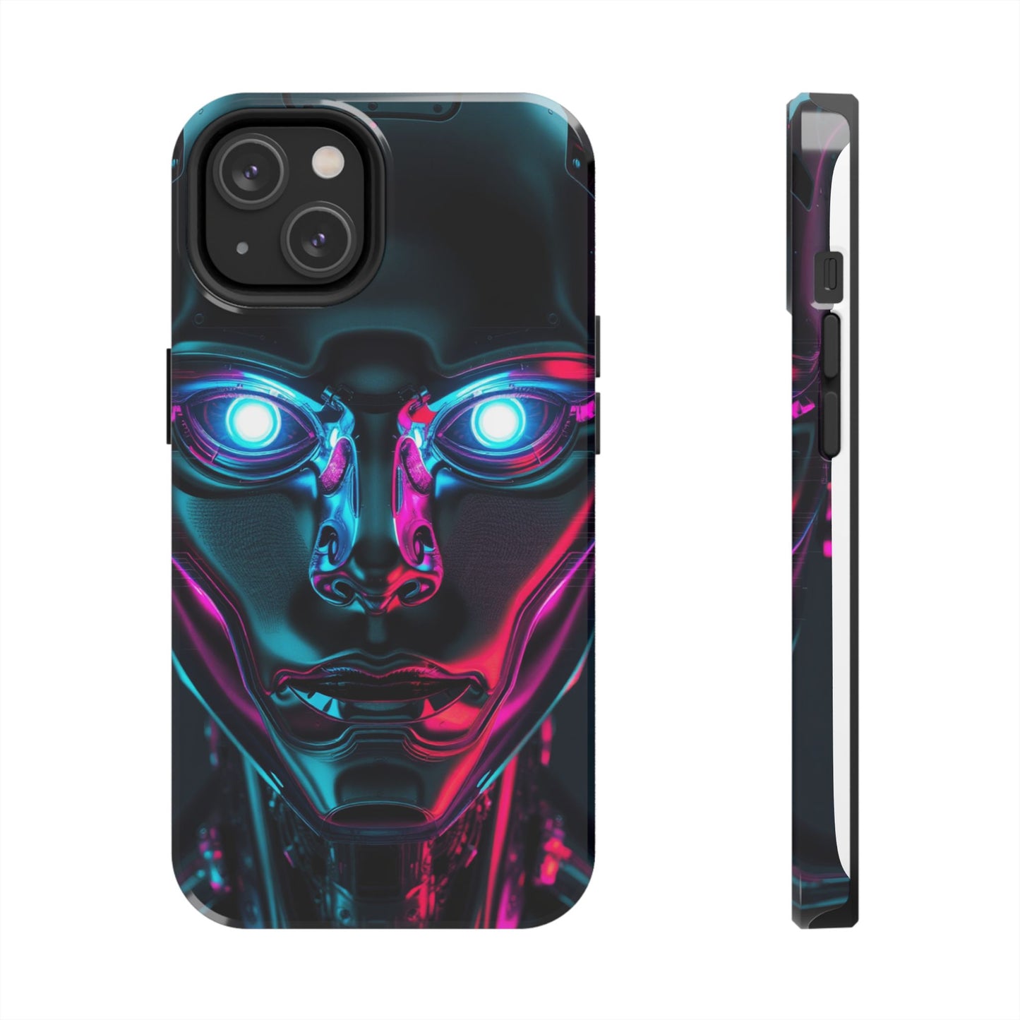 Futuristic Phone Case, Tough Phone Cover, Cyberpunk Style, Robot Design, Gift for Tech Lovers, Unique Phone Accessories