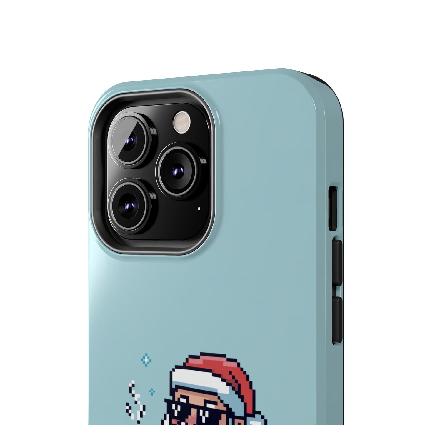 Pixel Art Santa Claus iPhone Case - Festive Tough Case with 'Be Good' Design