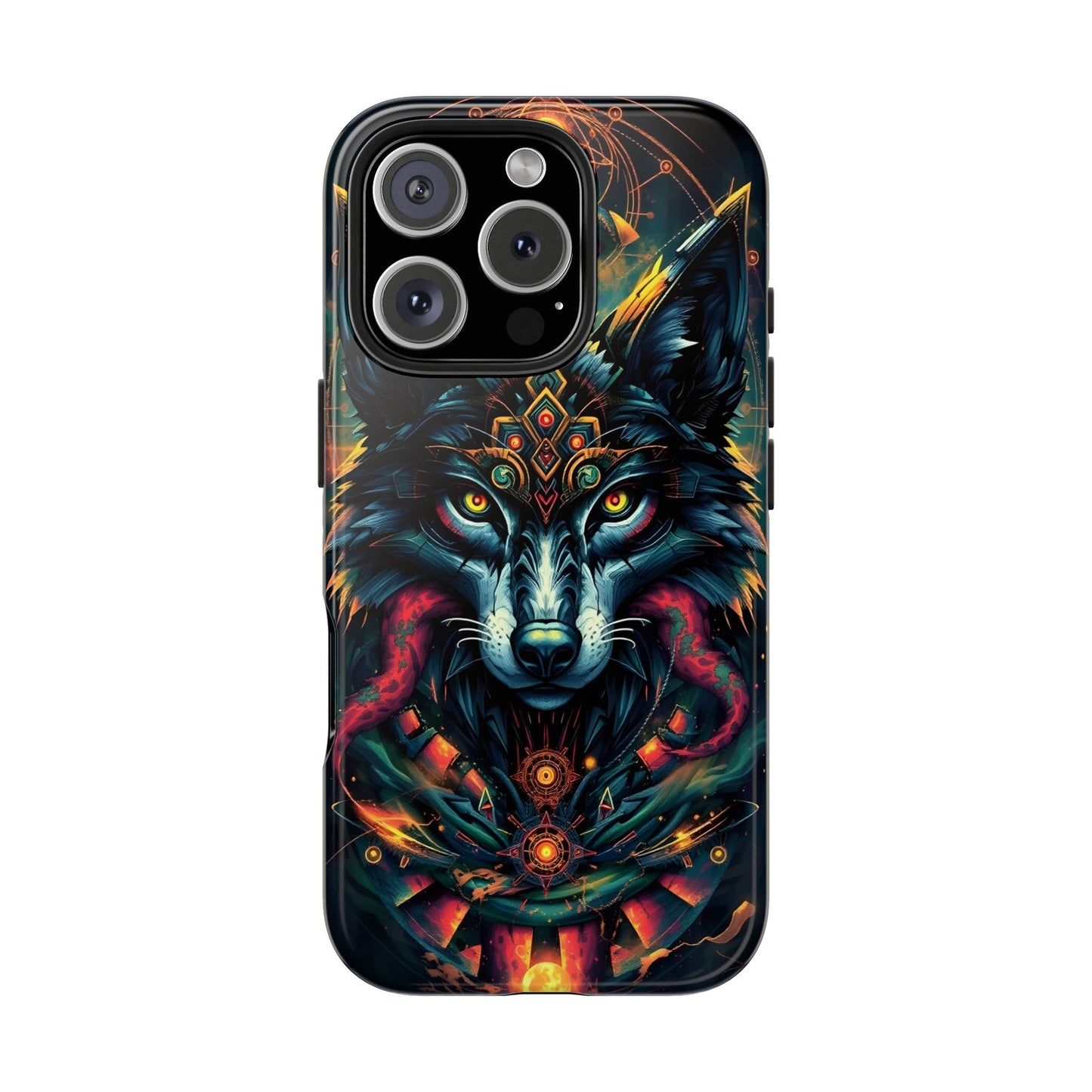 Vibrant Mystical Wolf Art Tough Phone Case - Durable & Unique Design for Animal Lovers - for iPhone