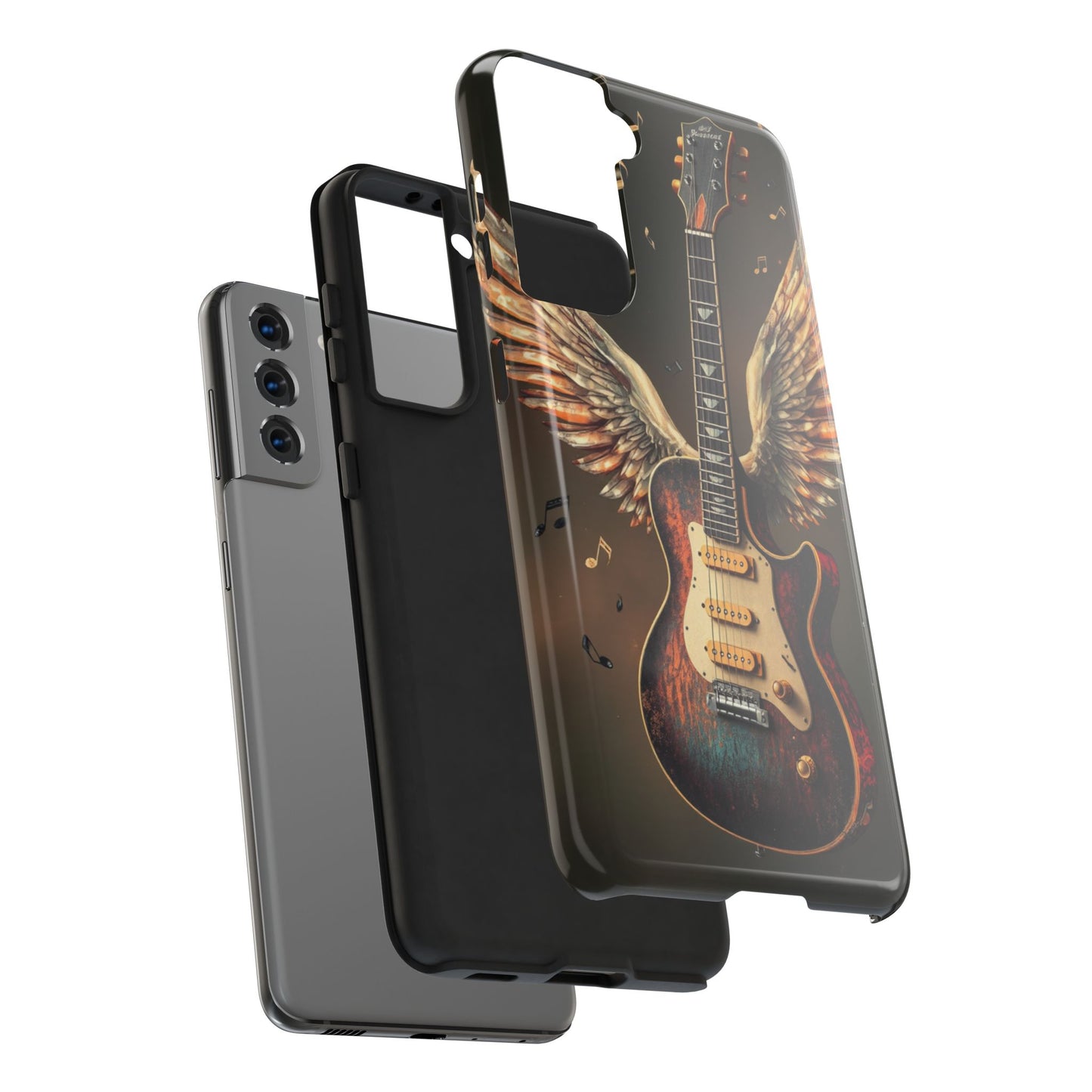 Inspirational Guitar Wing Phone Case - Tough Protection for Music Lovers