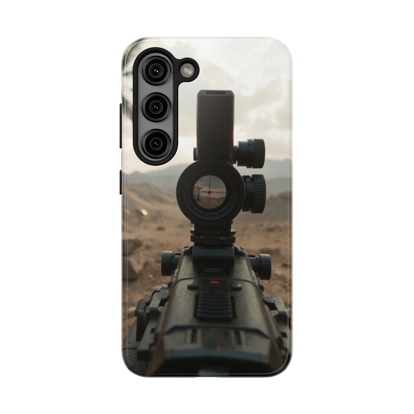 Tough Phone Case with Sniper Scope Design - Durable & Stylish Protection for Outdoors Enthusiasts