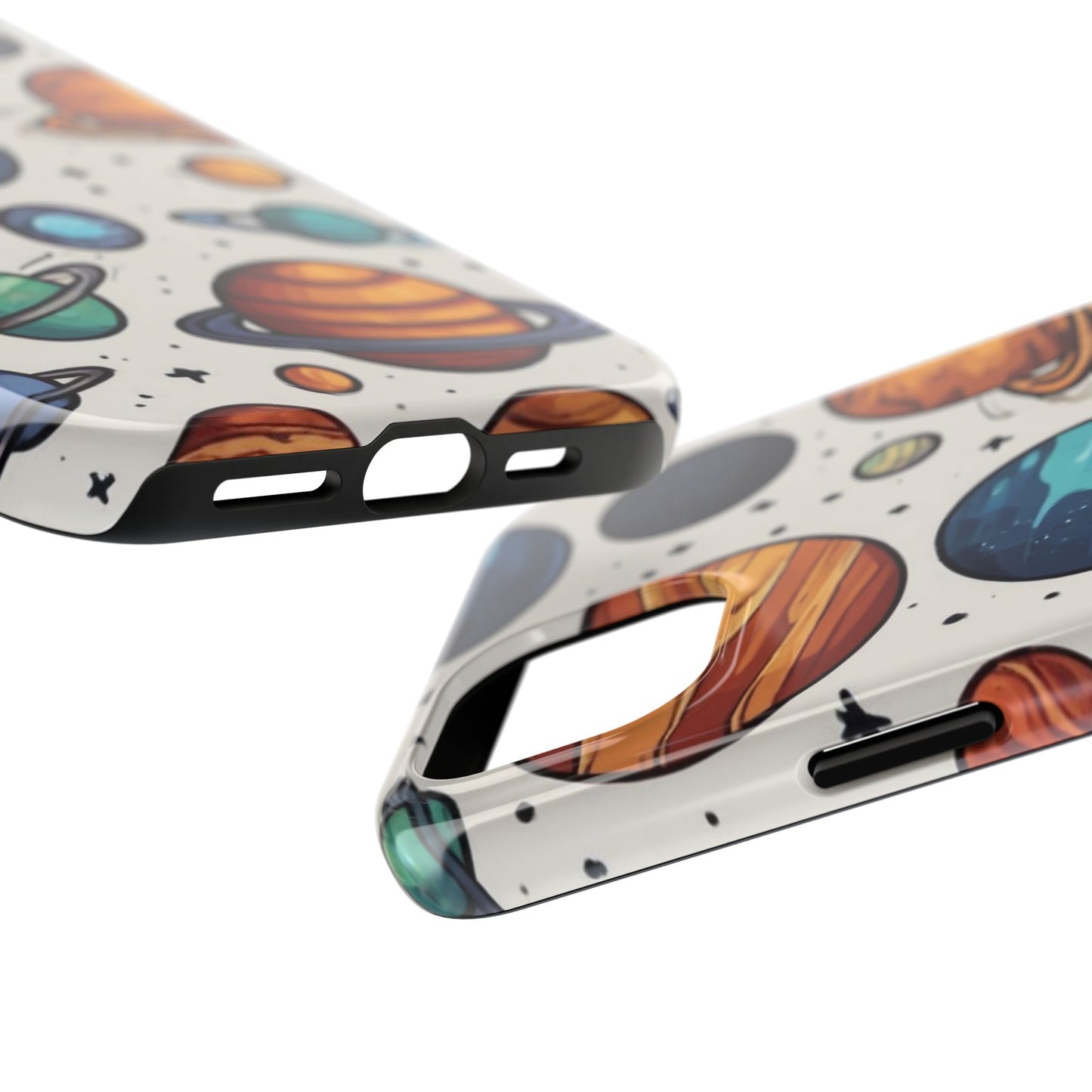 Cosmic Galaxy Tough Phone Case - Planetary Cartoon Design - for iPhone