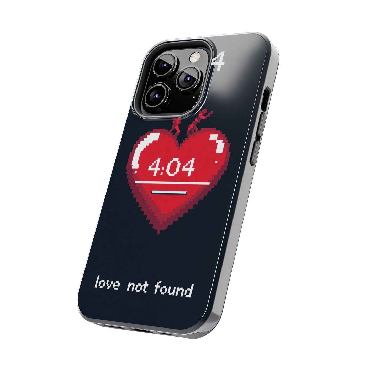 Vintage Pixel Heart Tough Phone Case - "404 Love Not Found" Design