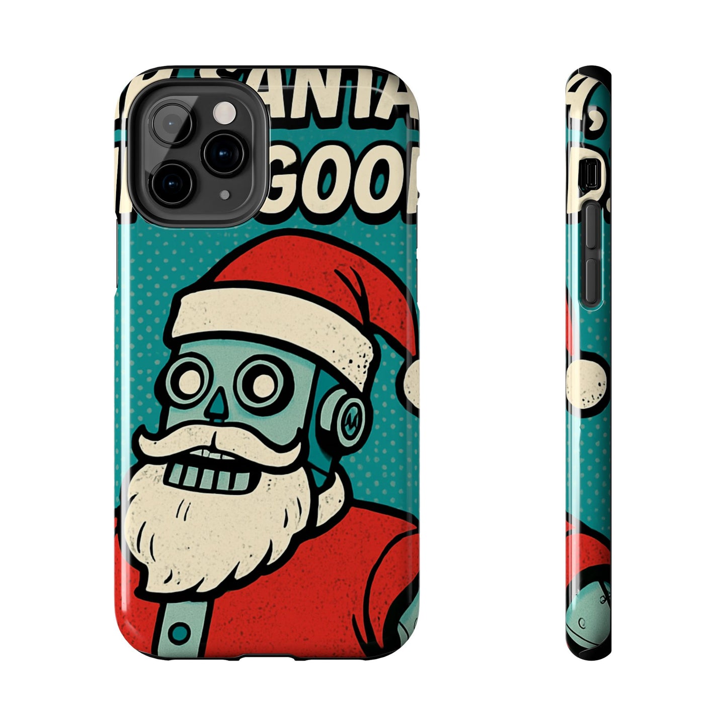 Santa Robot Phone Case - Durable Tough Design for Holidays