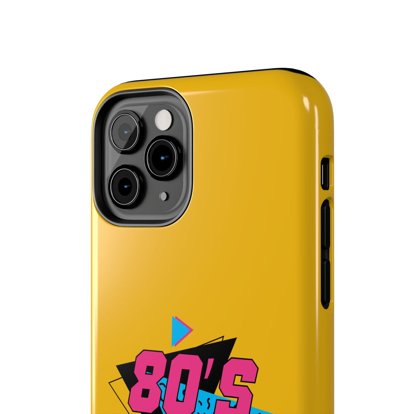 80's Made Me Tough Phone Case - Retro Yellow Silicone Cover - for iPhone