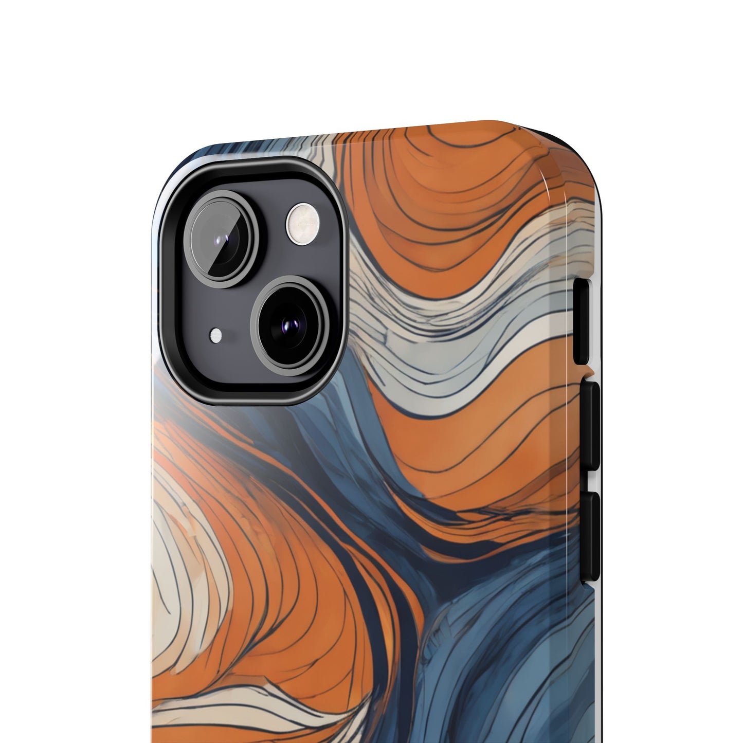 Artistic Tough Phone Case - Vibrant Abstract  Waves Design - for iPhone