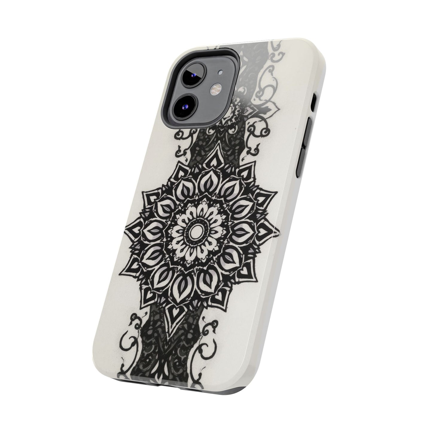 Stylish Tough Phone Cases with Dark Mandala Design - Durable and Unique Protection - for iPhone