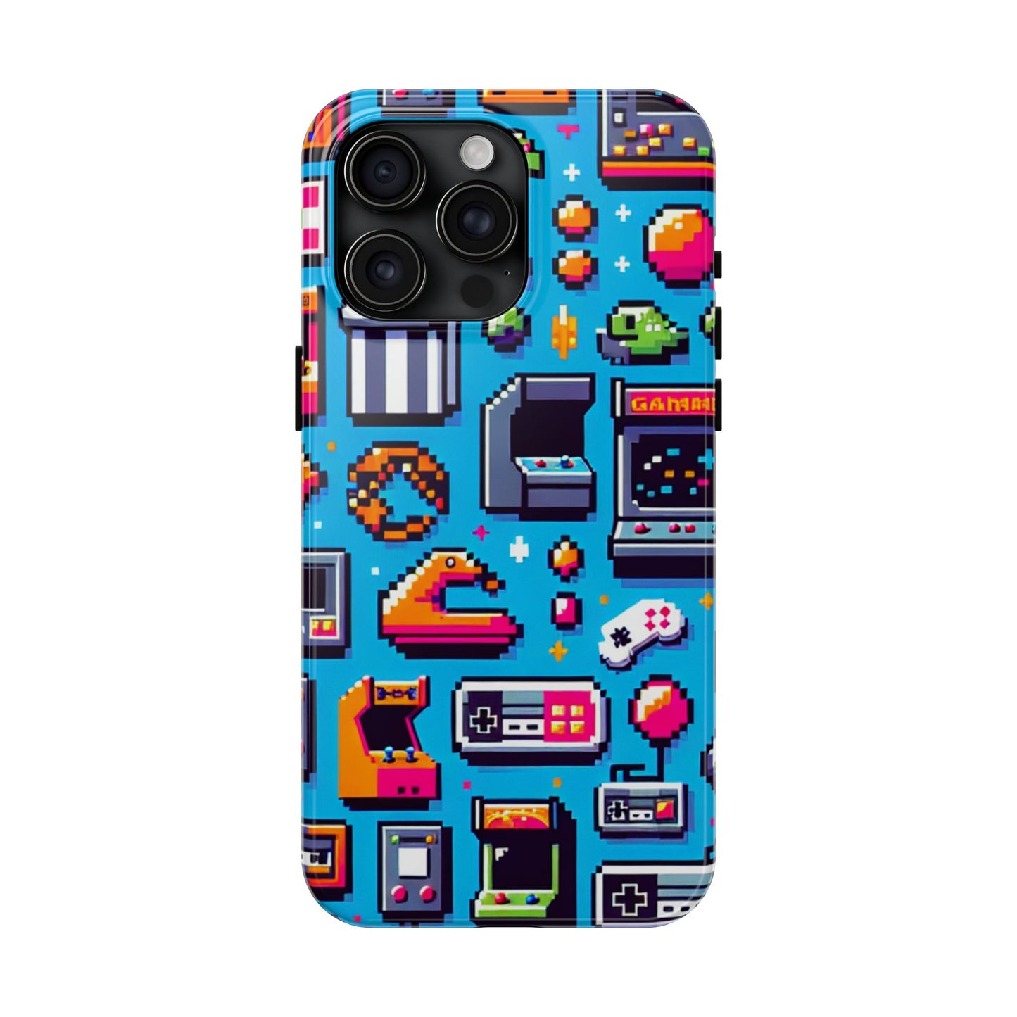 Retro Gaming Tough Phone Case - Pixel Art Design for Gamers - for iPhone