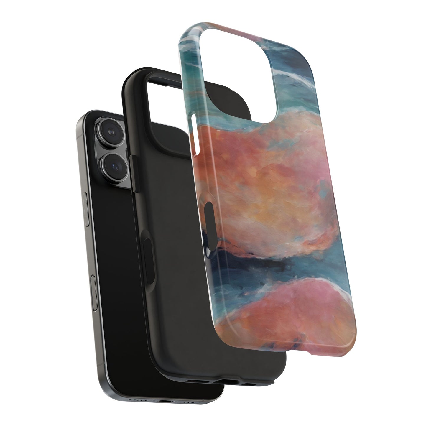 Artistic Painted Sea Tough Phone Case - Abstract Waves Design - for iPhone
