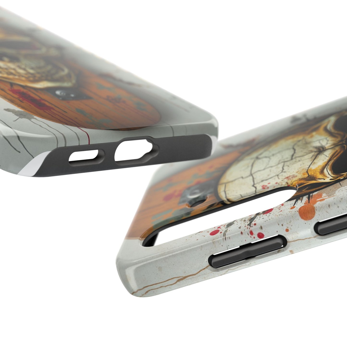 Edgy Skull Tough Phone Case - Durable Protection for Skateboard Enthusiasts