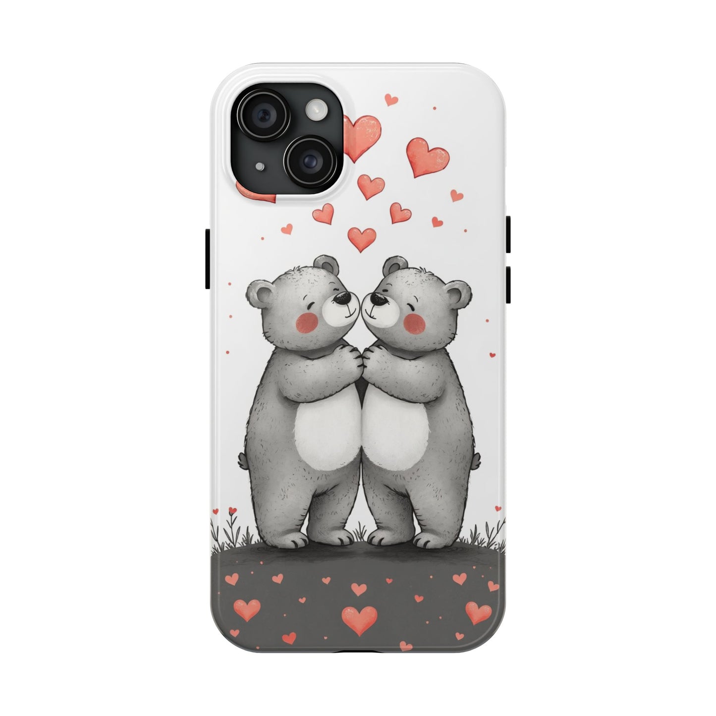 Cute Bear Love Tough Phone Case - Perfect for Valentine's Day & Couples