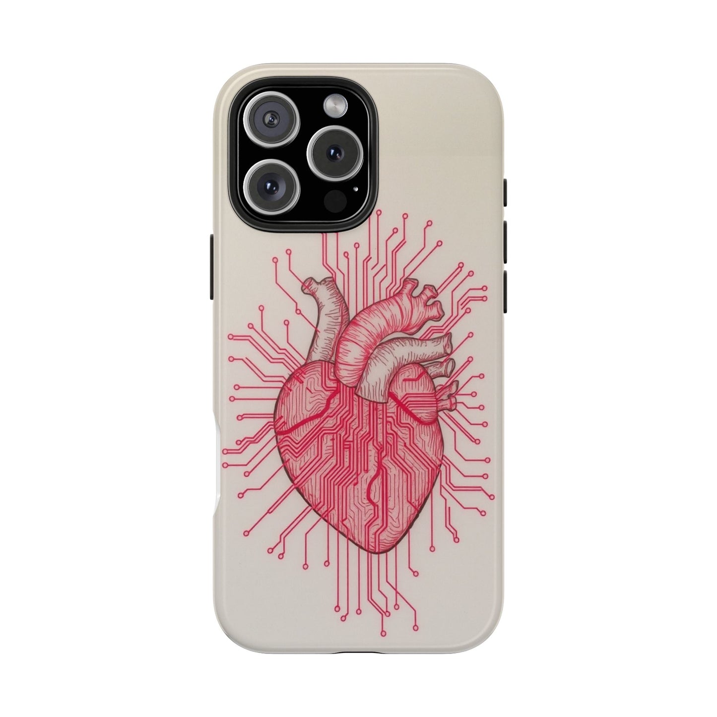 Heart Circuit Tough Phone Case – Unique Tech-Inspired Design for Tech Lovers