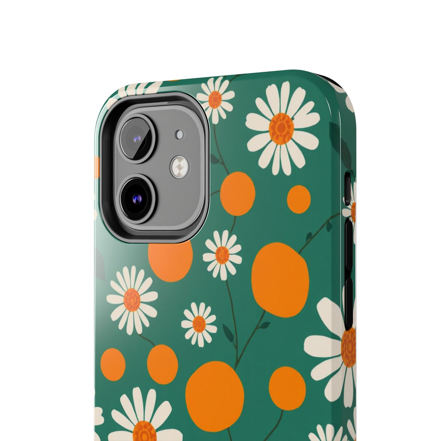 Floral Tough Phone Case - Daisy & Orange Design