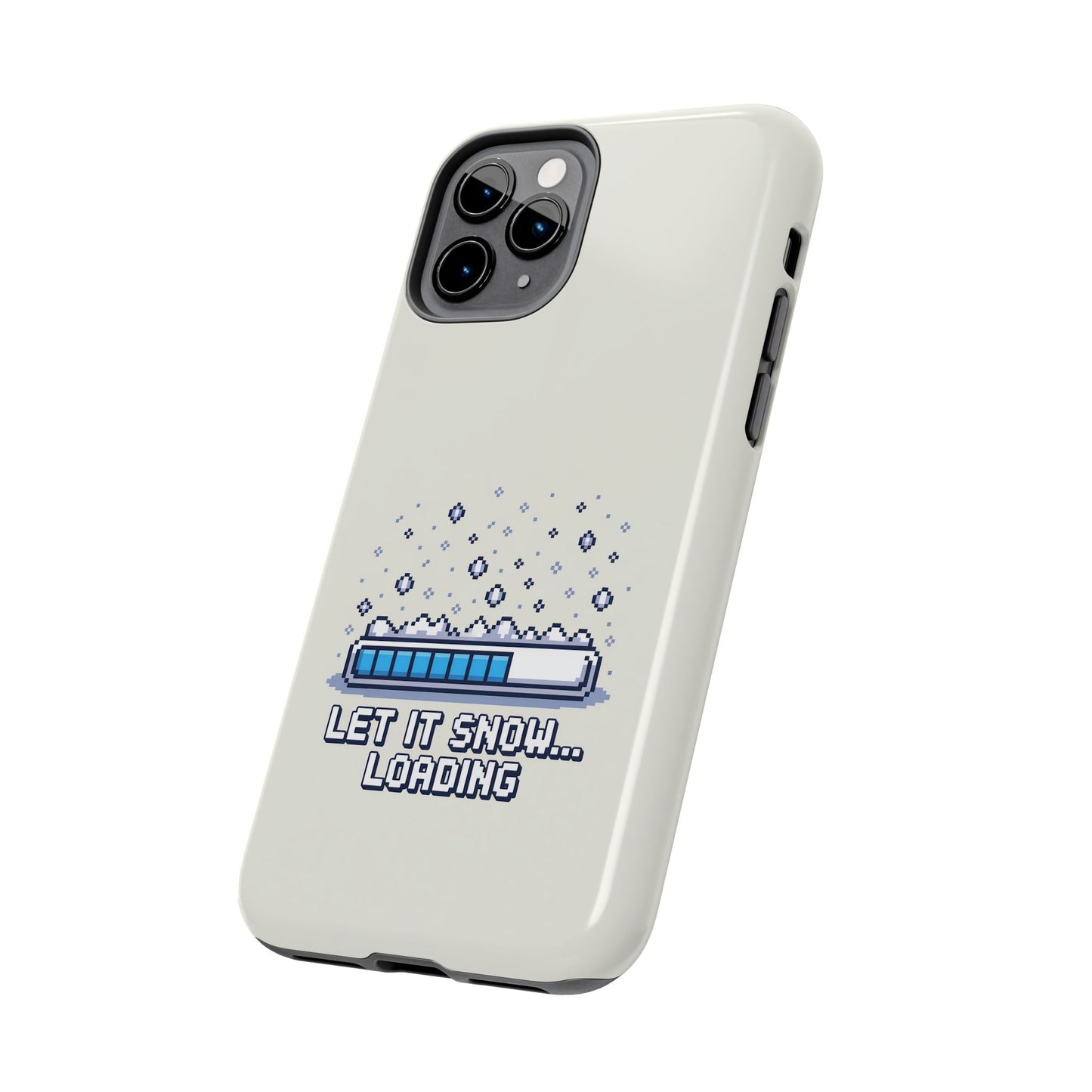 Snowy Vibe Tough Phone Case - Let It Snow Loading Design Pixel Art