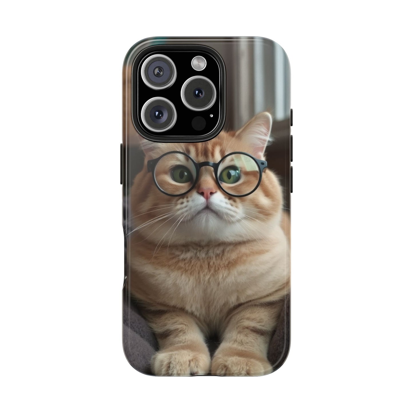Cute Cat Glasses Tough Phone Case - Fun & Stylish Protection for Cat Lovers