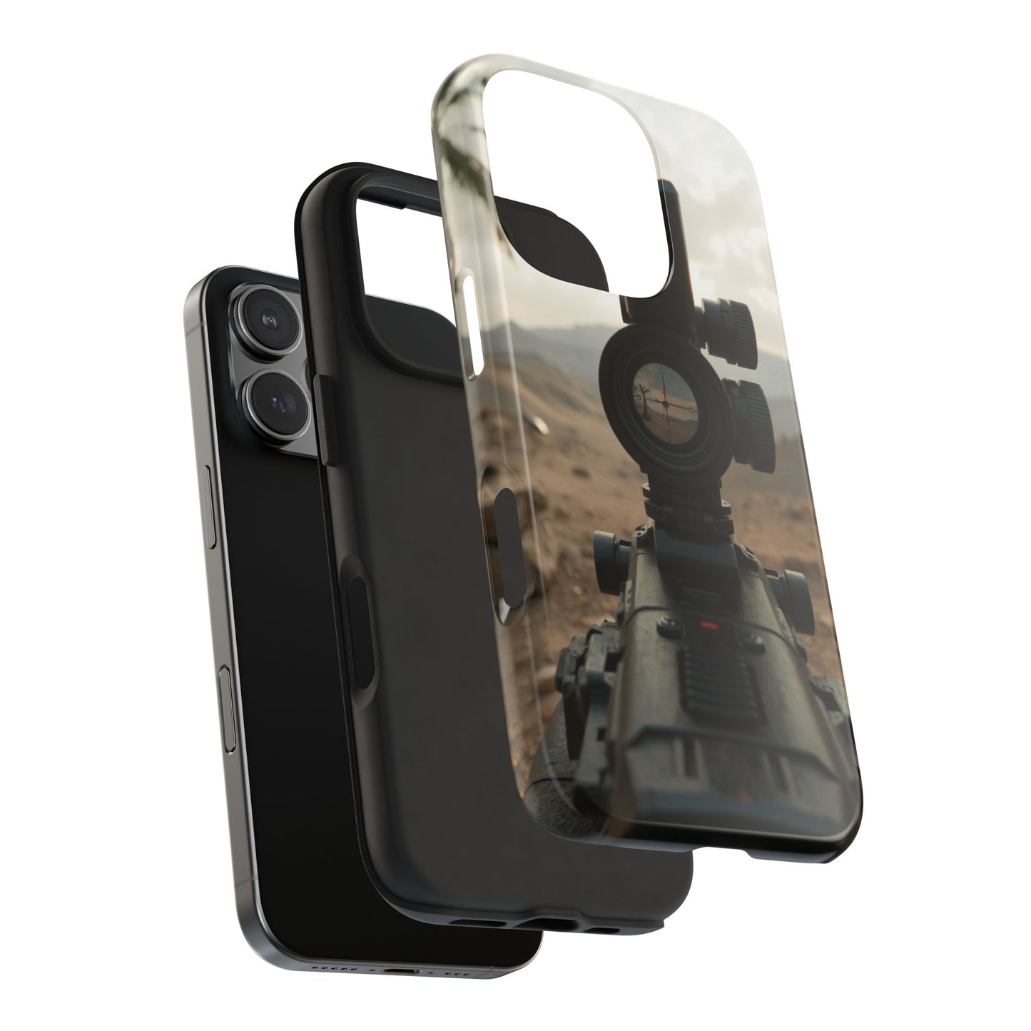 Tough Phone Case with Sniper Scope Design - Durable & Stylish Protection for Outdoors Enthusiasts