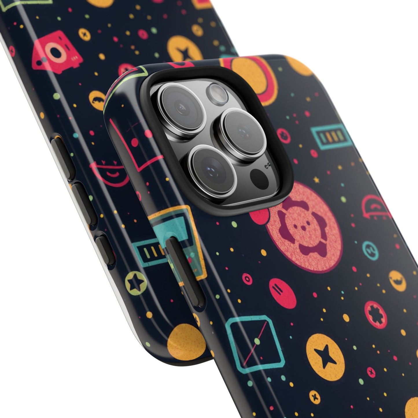 Colorful Space-Themed Tough Phone Case - Fun & Durable Protection for All Ages - for iPhone